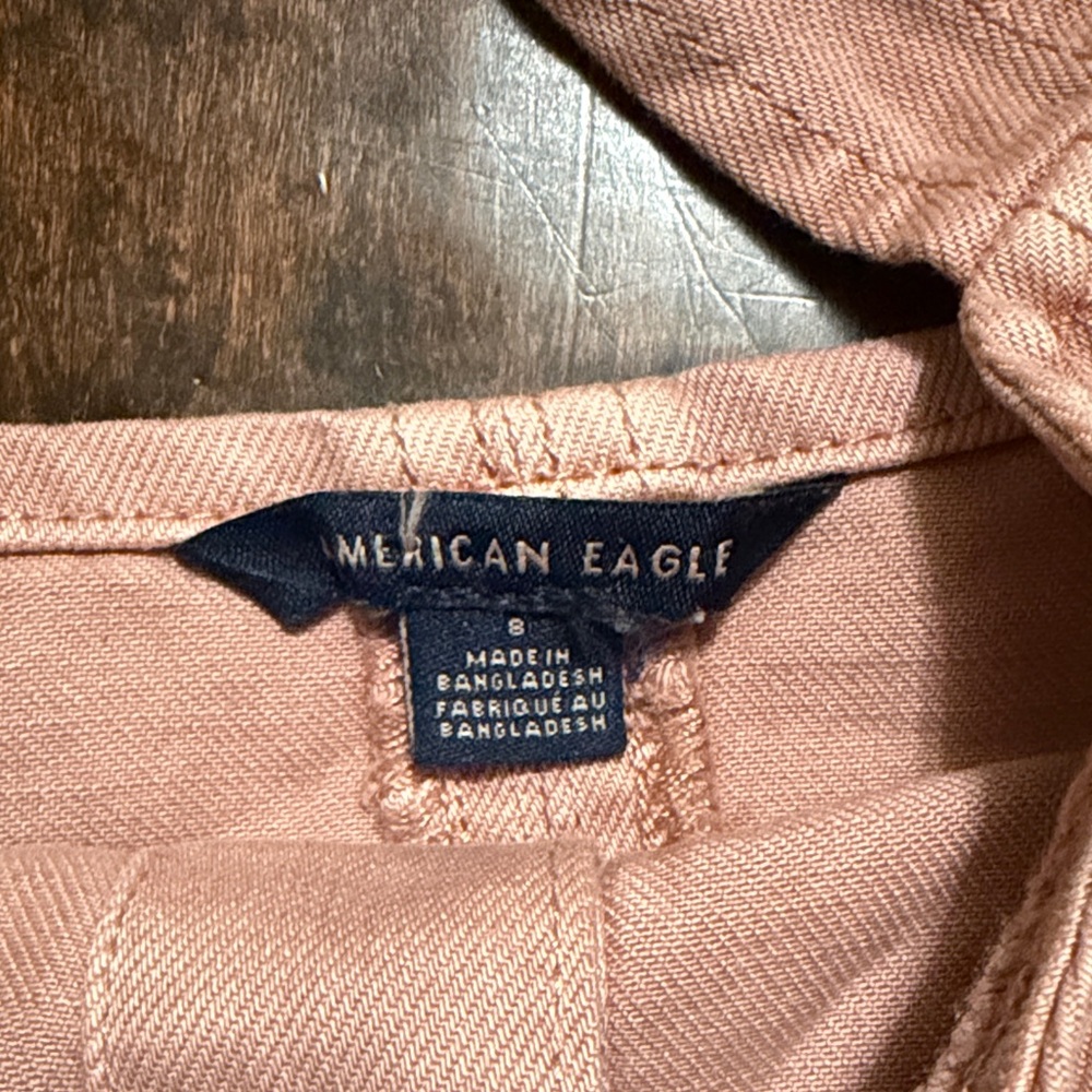 American Eagle Outfitters Dusty Rose Button-Front Crop Top - Picture 2 of 11
